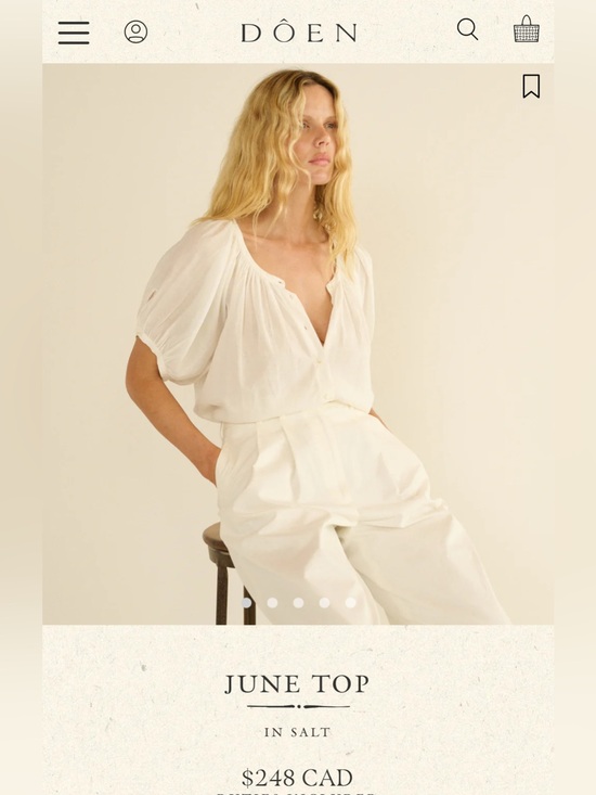 Doen Tops - DOEN June top in Salt XS